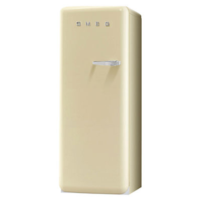 Smeg FAB28YP1 Fridge with Ice Compartment, A++ Energy Rating, 60cm Wide, Left-Hand Hinge, Cream Smeg FAB28YP1 Fridge with Ice Compartment, A++ Energy Rating, 60cm Wide, Left-Hand Hinge, Cream